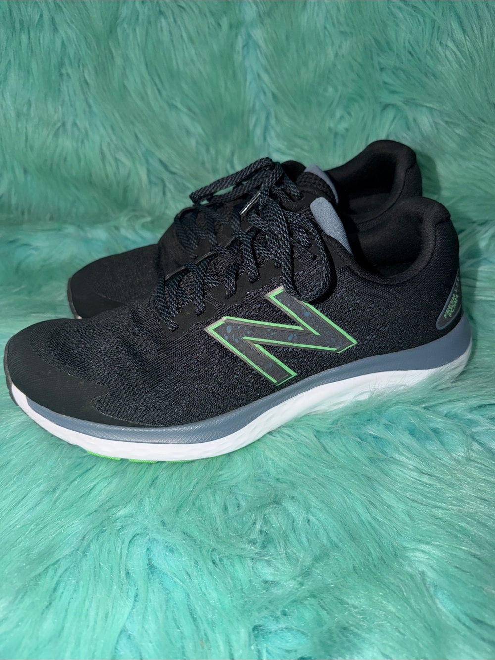 New Balance Fresh Form 680 Black with Lime Green Accent Sneakers